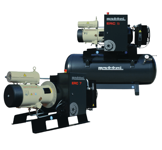 image of technician with Chicago Pneumatic industrial air compressor